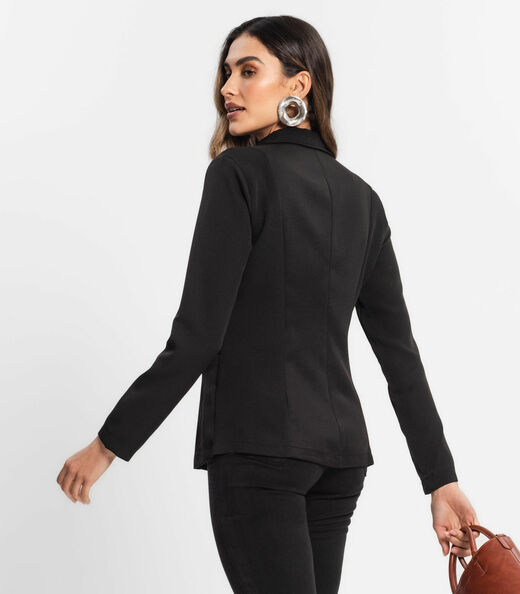 Blazer Feminino De Microfibra Misso Preto