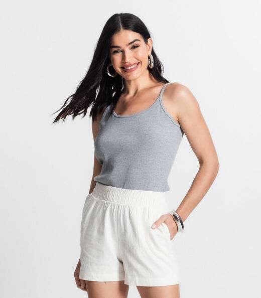 Blusa Feminina De Alça Cinza