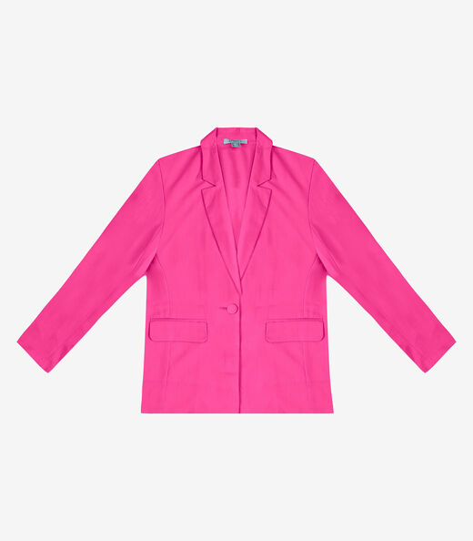 Blazer Alongado Feminino Em Alfaiataria Aishty Rosa