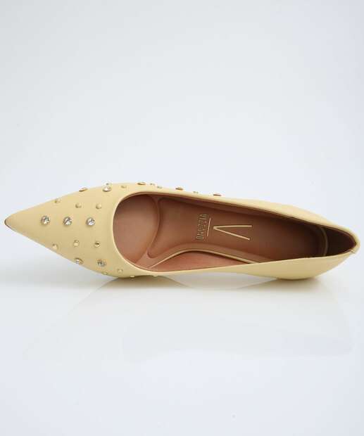 Scarpin Feminino Strass Bico Fino Salto Fino Vizzano