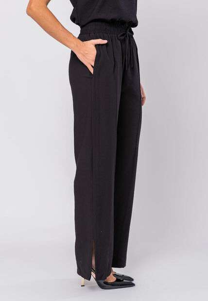 Conjunto Feminino Alfaiataria Regata E Calça Fenda Preto Salvatore