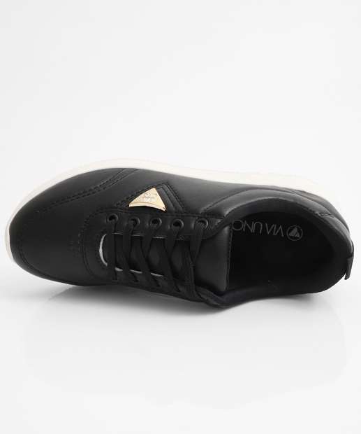 Tênis Casual Feminino Via Uno Preto