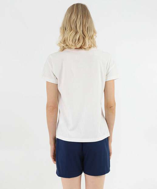 Pijama Feminino Estampa Urso Marisa Off White