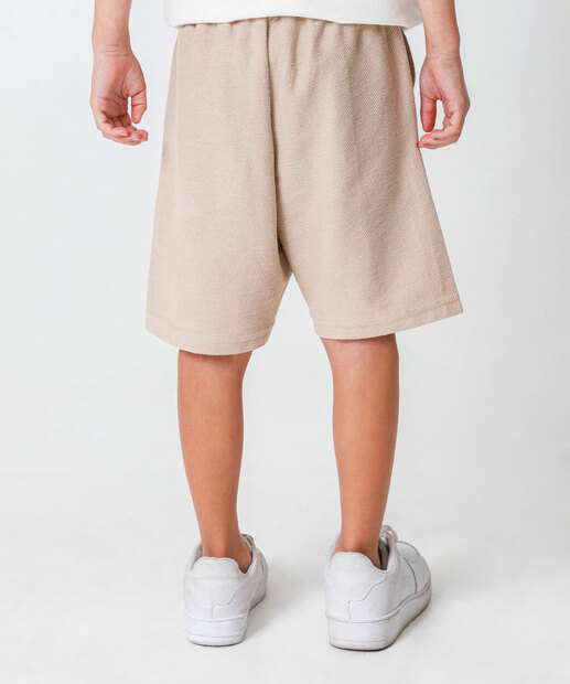 Bermuda Infantil Moletinho Textura Marisa Tam 4 a 10 Bege