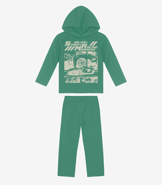 Image_Kit Conjunto Blusão Com Capuz E Calça Rovi Kids Verde