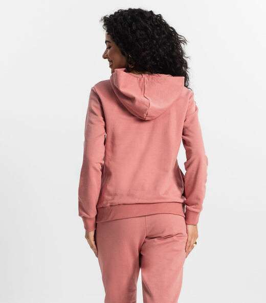 Blusão com Capuz Feminino Rovitex Rosa