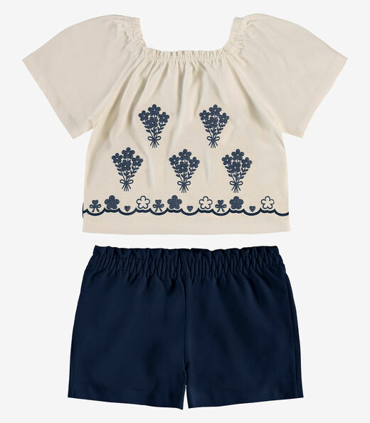 Image_Conjunto Infantil Shorts Com Blusa Rovi Kids Bege