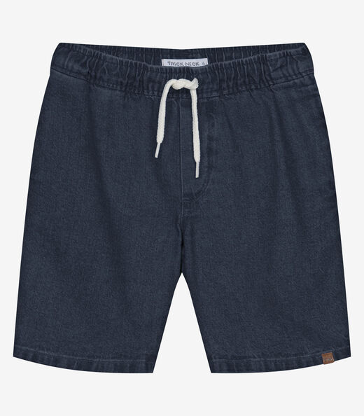 Bermuda Infantil Jeans Com Elastico Trick Nick Azul