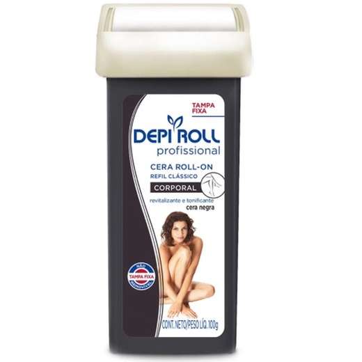 Image_Depiroll Cera Corporal Rollon c/ Tampa Negra Refil 100g