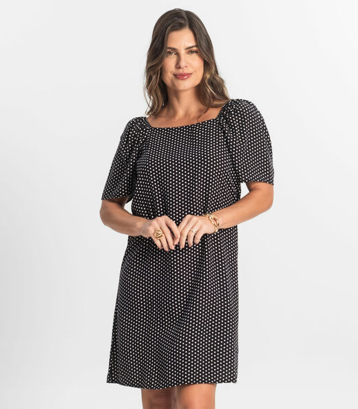 Vestido Feminino Estampado Select Preto