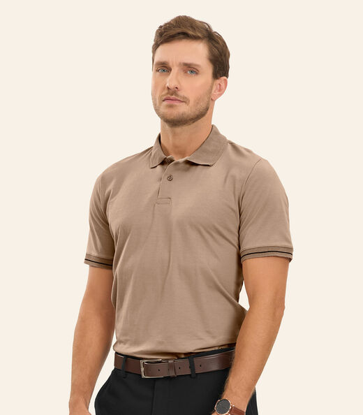 Image_Polo em Cotton Leve Masculina Diametro Marrom