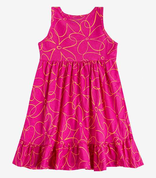 Vestido Infantil em Meia Malha Penteada Select Rosa