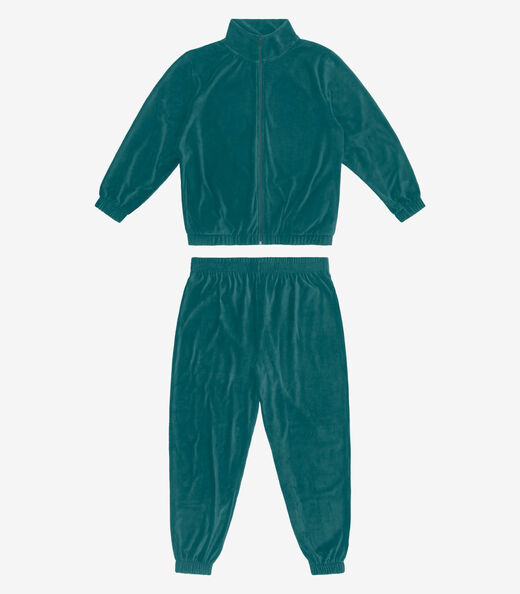 Conjunto Jaqueta Com Calça Em Plush Secret Glam Verde