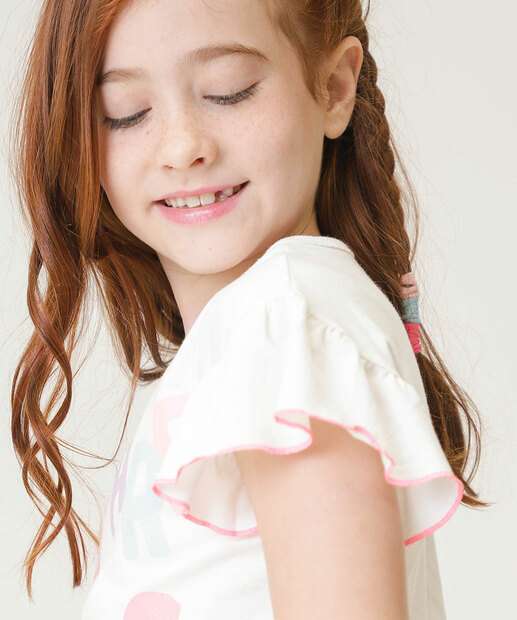 Blusa Infantil Estampa Frase Marisa Tam 4 a 10