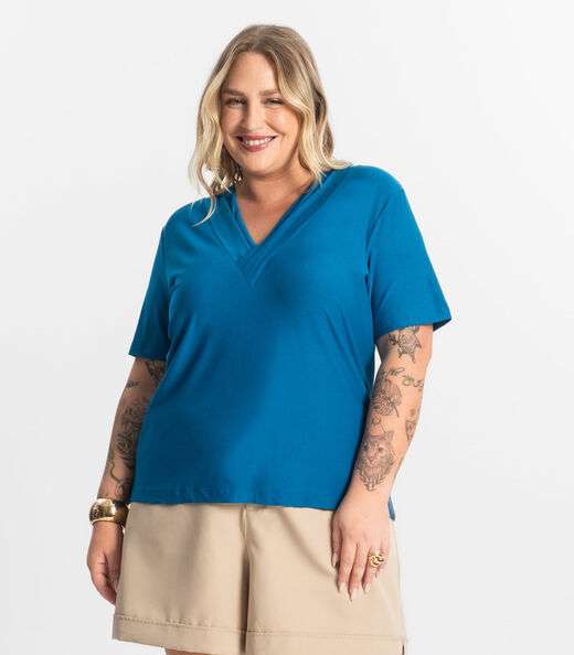 Image_Blusa Lisa Plus Size Secret Glam Azul