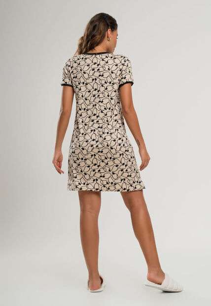 Camisola Manga Curta Malha Marfim Salvatore Fashion