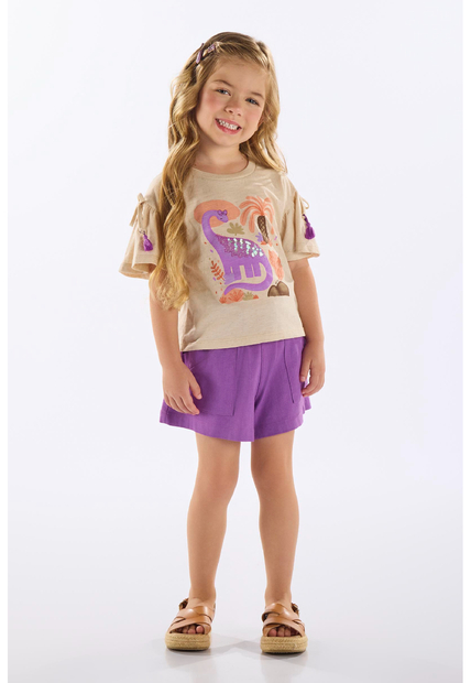 Shorts Infantil em Linho com Elastano Up Baby