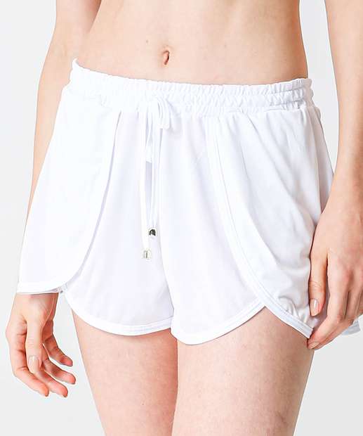 Short Saída De Praia Feminino Amarração Branco Marisa