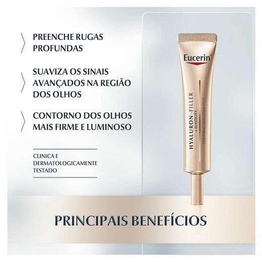 Creme Anti-idade Eucerin Hyaluron-Filler e Elasticity Olhos FPS 20 - 15ml