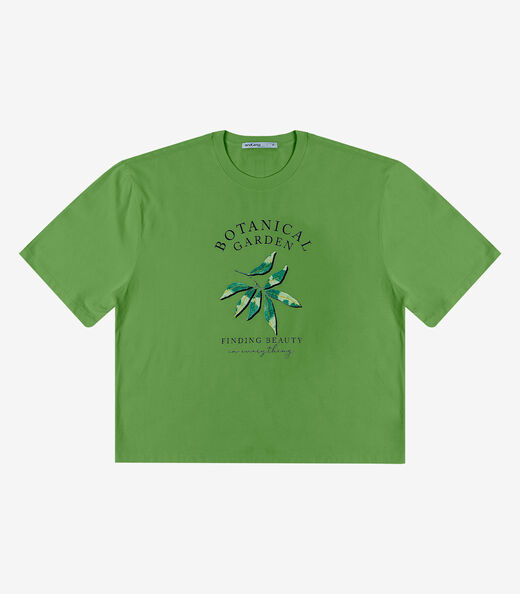 Camiseta Feminino Manga Curta Meia Malha Endless Verde