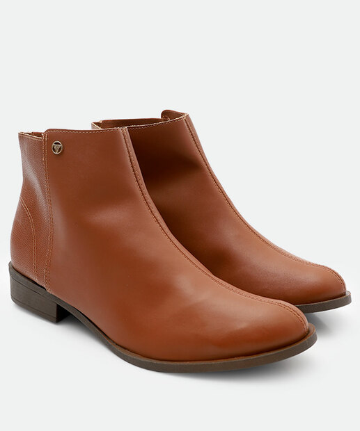 Bota Feminina Cano Curto Via Uno Marrom