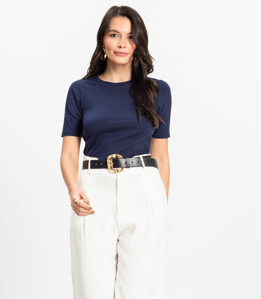 Image_Blusa Básica Feminina Cotton Leve Rovitex Azul