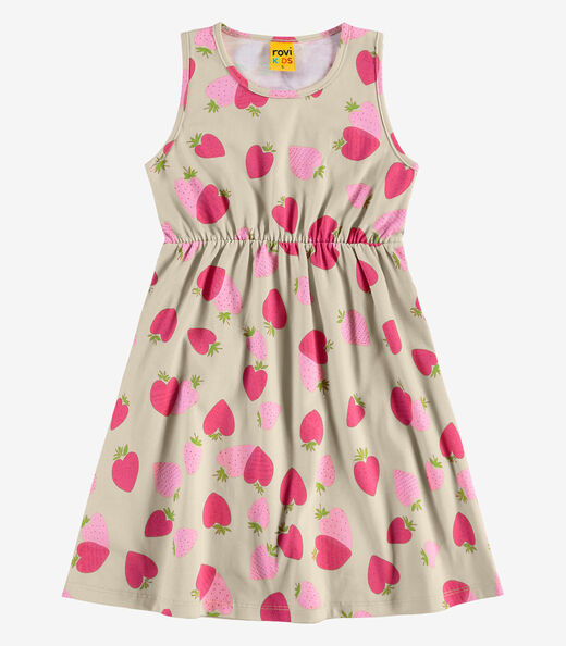 Vestido Infantil Meia Malha Rovi Kids Bege