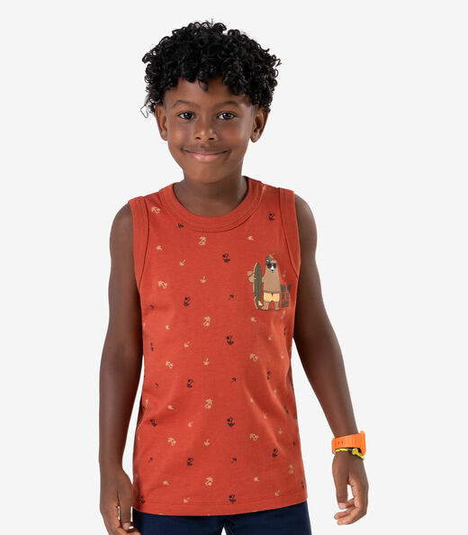 Conjunto Camiseta com Bermuda Meia Malha Rovi Kids Laranja