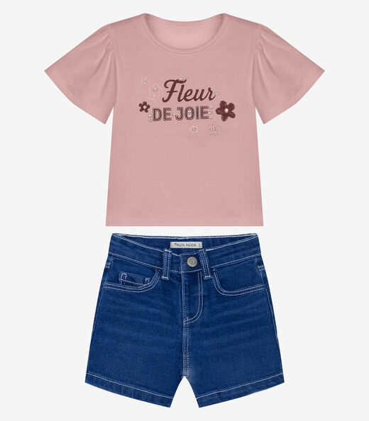 Image_Conjunto Menina Blusa Com Shorts Trick Nick Rosa