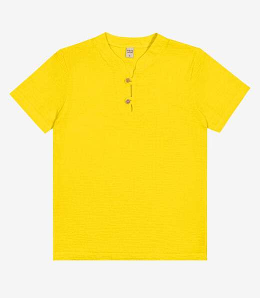 Camisa Infantil Masculina Texturizada Trick Nick Amarelo