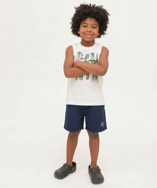 Bermuda Infantil Amarração Marisa Tam 4 a 10 Azul