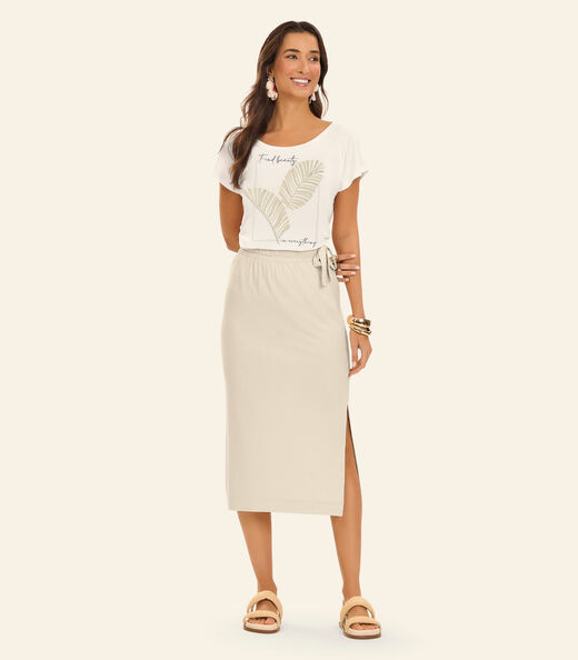Blusa Feminina Viscotorcion Rovitex Bege