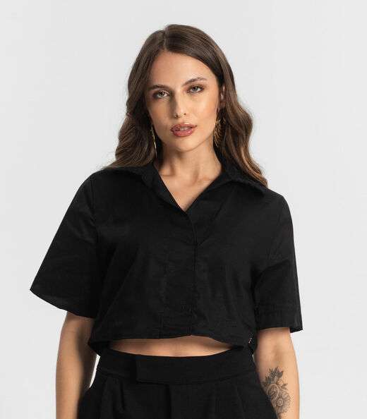 Camisa Cropped Endless Preto