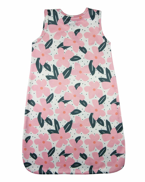 Saco de Dormir Casulo de Bebê Pijama Suedine Estampado Digital Sem Mangas - Rosa