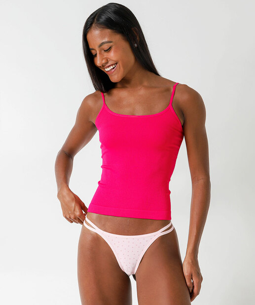 Kit 2 Calcinhas String Corações E Lisa Marisa Rosa