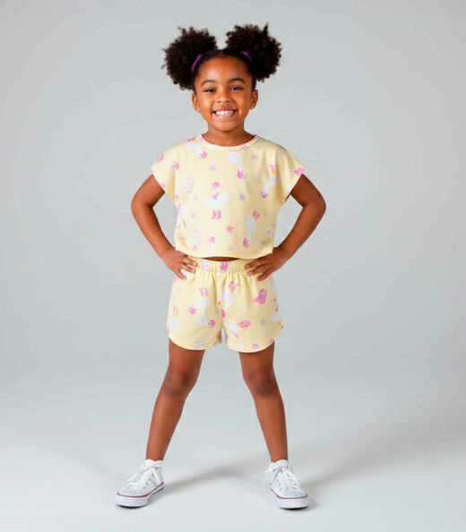 Image_Conjunto Infantil Feminino Short E Blusa Select Amarelo