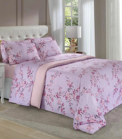 Image_Jogo De Cama Solteiro 3 Peças Lar E Lazer Roxo