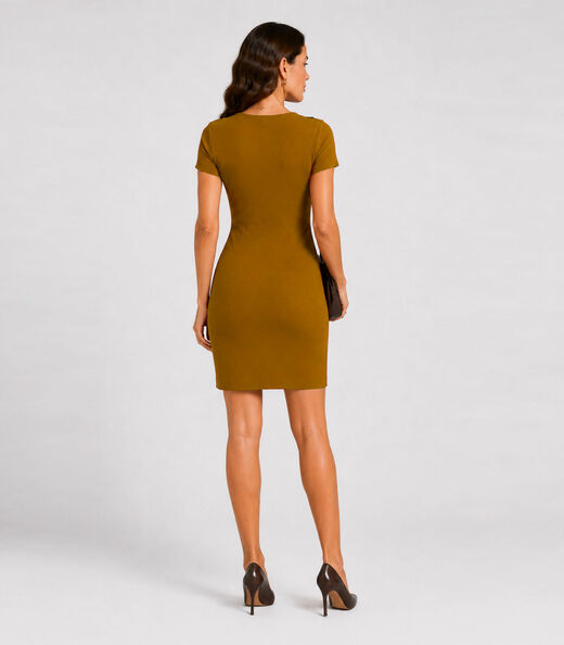 Vestido Feminino Em Tecido Henera Infinita Cor Bege