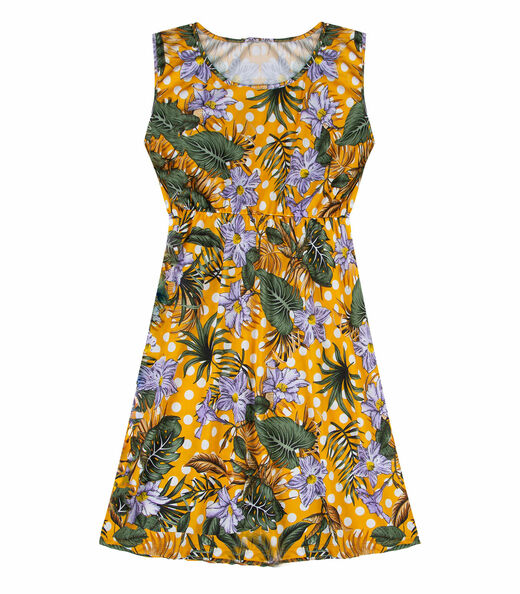 Vestido Feminino Curto Plus Size Em Suplex Select Amarelo