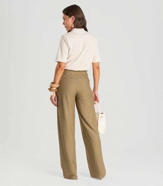 Calça Wide Leg Feminina Dianna Verde