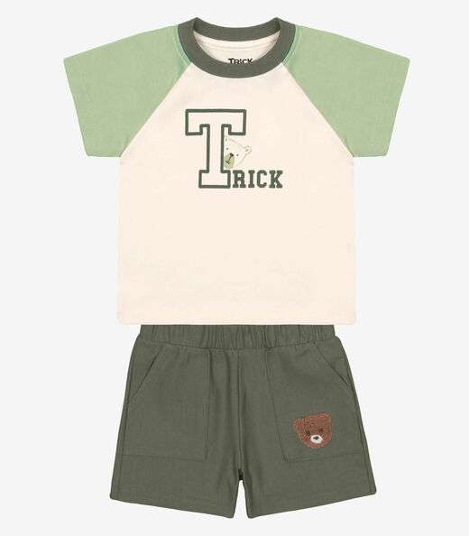 Image_Conjunto Infantil Camiseta Com Bermuda Trick Nick Verde