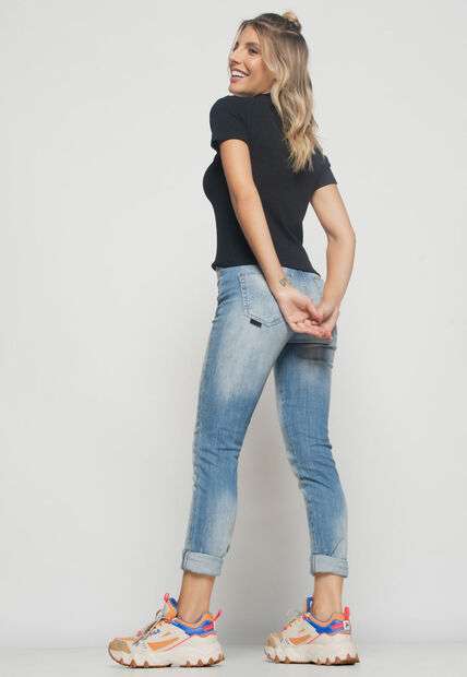 Kit 3 Blusas  Gola Alta Comfy Malha Canelada Preta, Azul e Rosa