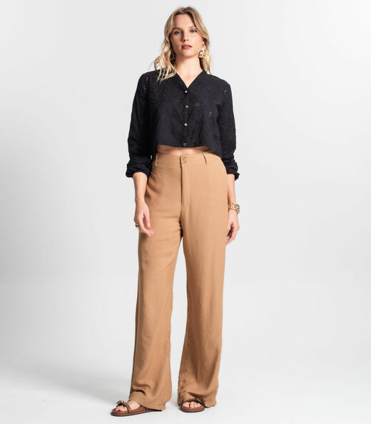 Camisa Feminina Manga Longa Em Laise Endless Preto