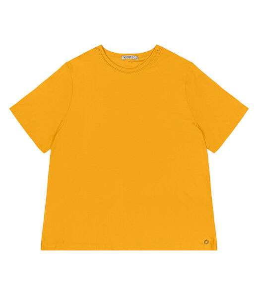 Blusa Plus Size Feminina Manga Curta Secret Glam Amarelo