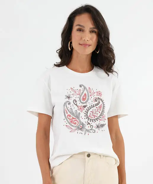 Image_Blusa Feminina Estampa Paisley Manga Curta Marisa Off White