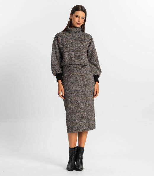 Blusão Cropped Feminino Rovitex Preto