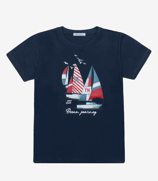 Camiseta Menino Cotton Trick Nick Azul