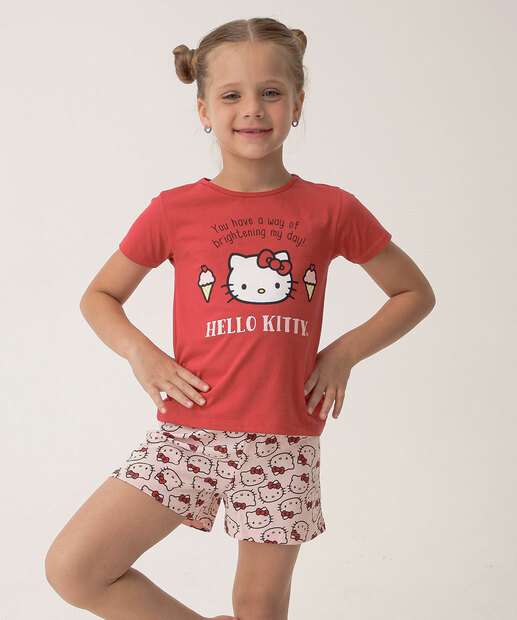Image_Pijama Infantil Hello Kitty Sanrio Tam 4 a 10 Vermelho