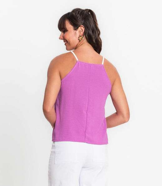 Blusa Feminina De Alça Em Air Flow Rovitex Roxo