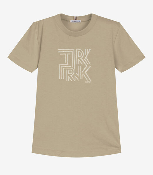 Conjunto Infantil Camiseta Com Bermuda Trick Nick Bege